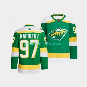 Minnesota Wild Kirill Kaprizov 97 Adidas 2022-2023 Reverse Retro Groente Authentic Shirt - Mannen